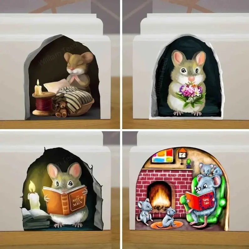 Charming Mouse Reading a Book