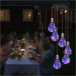 Colorful LED Solar-Powered Light Bulb Wind Chimes - Image 2