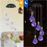 Colorful LED Solar-Powered Light Bulb Wind Chimes - Image 4