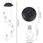 Colorful LED Solar-Powered Light Bulb Wind Chimes - Image 7