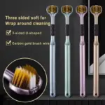 Three head multi-angle cleaning toothbrush