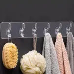 6 Hook Rows Transparent Adhesive Hooks